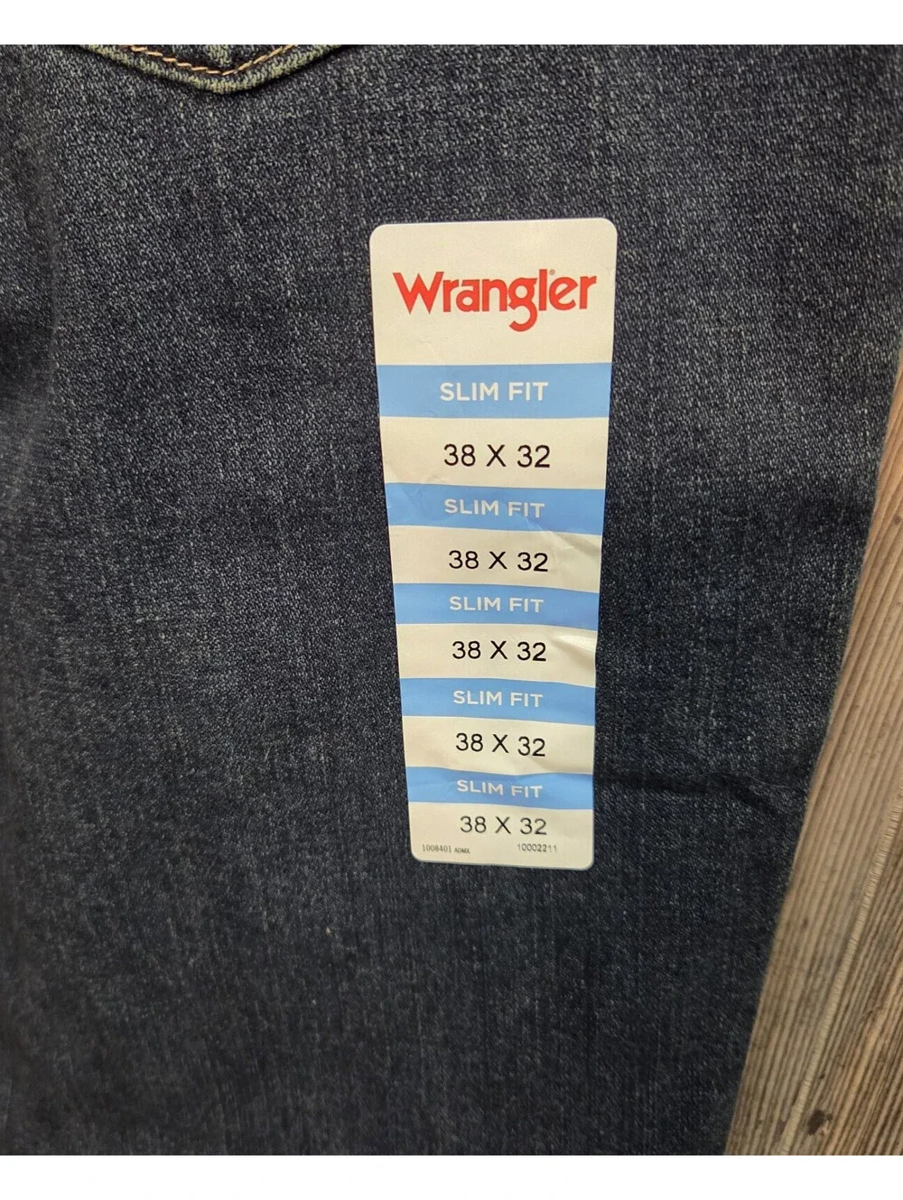 Wrangler Slim Fit Straight Leg Denim Blue Jeans Men Size 38x32 - NEW w/ TAGS